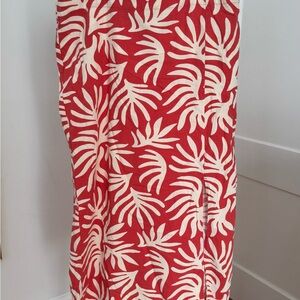 a new day Red and White Tropical Swim Sarong